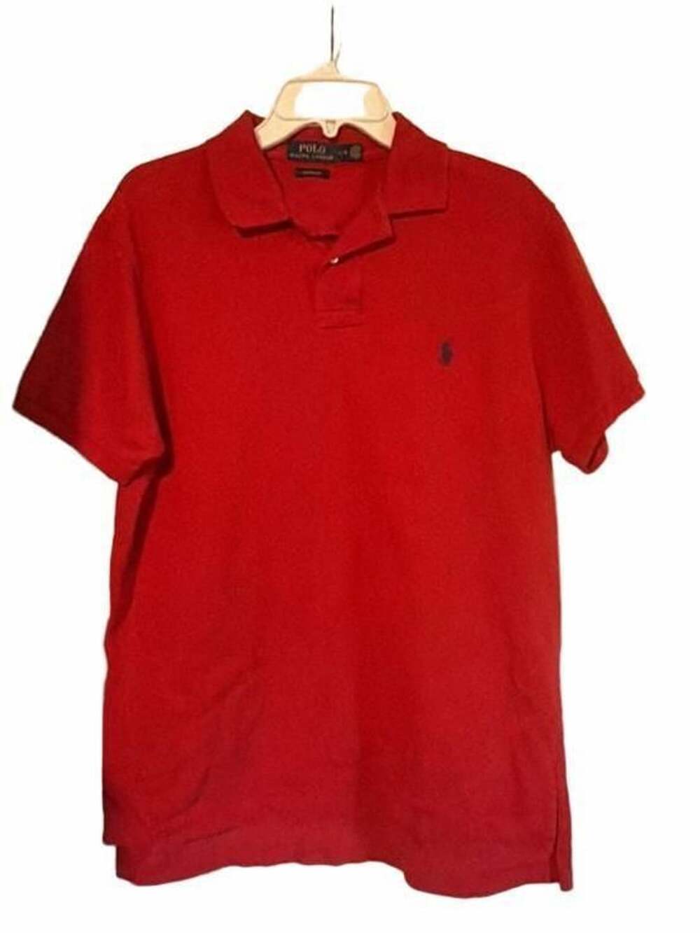 Polo Ralph Lauren Red Custom Fit Polo Shirt Men's Size L